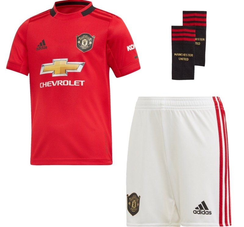 komplet dziecięcy ADIDAS JR MANCHESTER UNITED 19/20 HOME STADIUM DX8950 