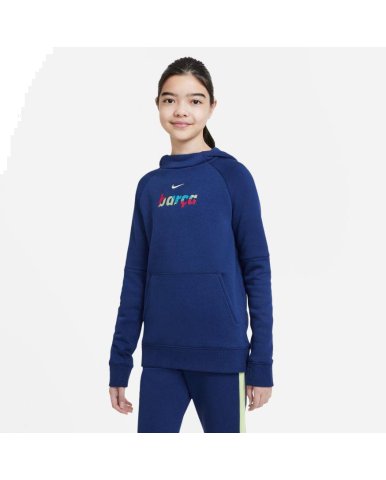 bluza NIKE JR FC BARCELONA FLEECE PULLOVER HOODIE CI9533-492