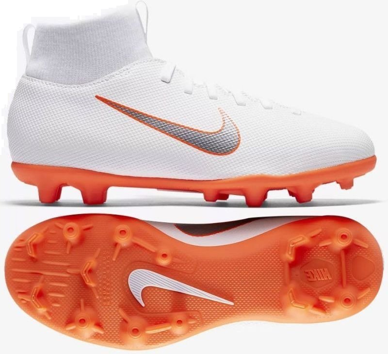 buty NIKE SUPERFLY 6 CLUB FG/MG Jr r35.5 AH7339-107 WHITE/MTLC COOL GREY-TOTAL OR